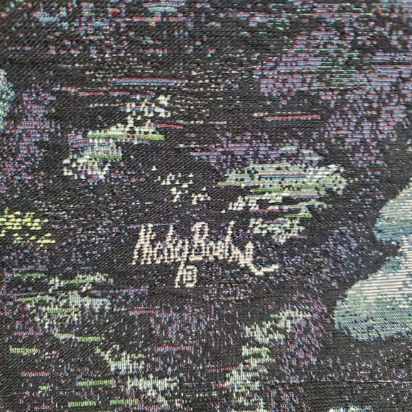 Nicky Boehme Woven Wall Tapestry COVERED BRIDGE Made In USA NWT 26" x 36" - Picture 3 of 7